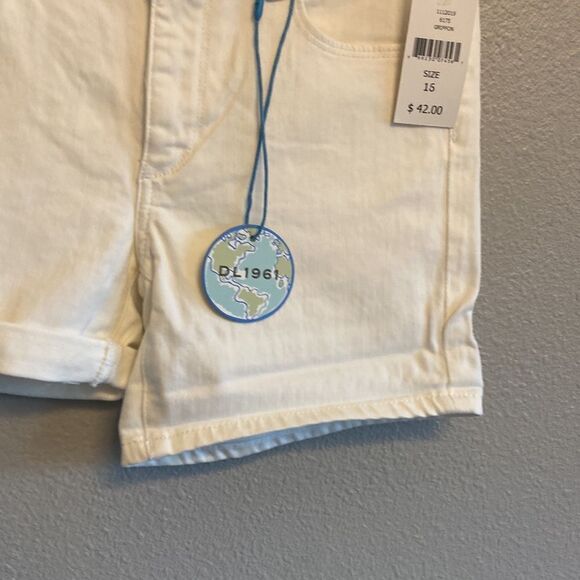 NWT- DL1961- Girls White roll up shorts- Piper cuffed shorts- Size XL girls 16 - Picture 9 of 9